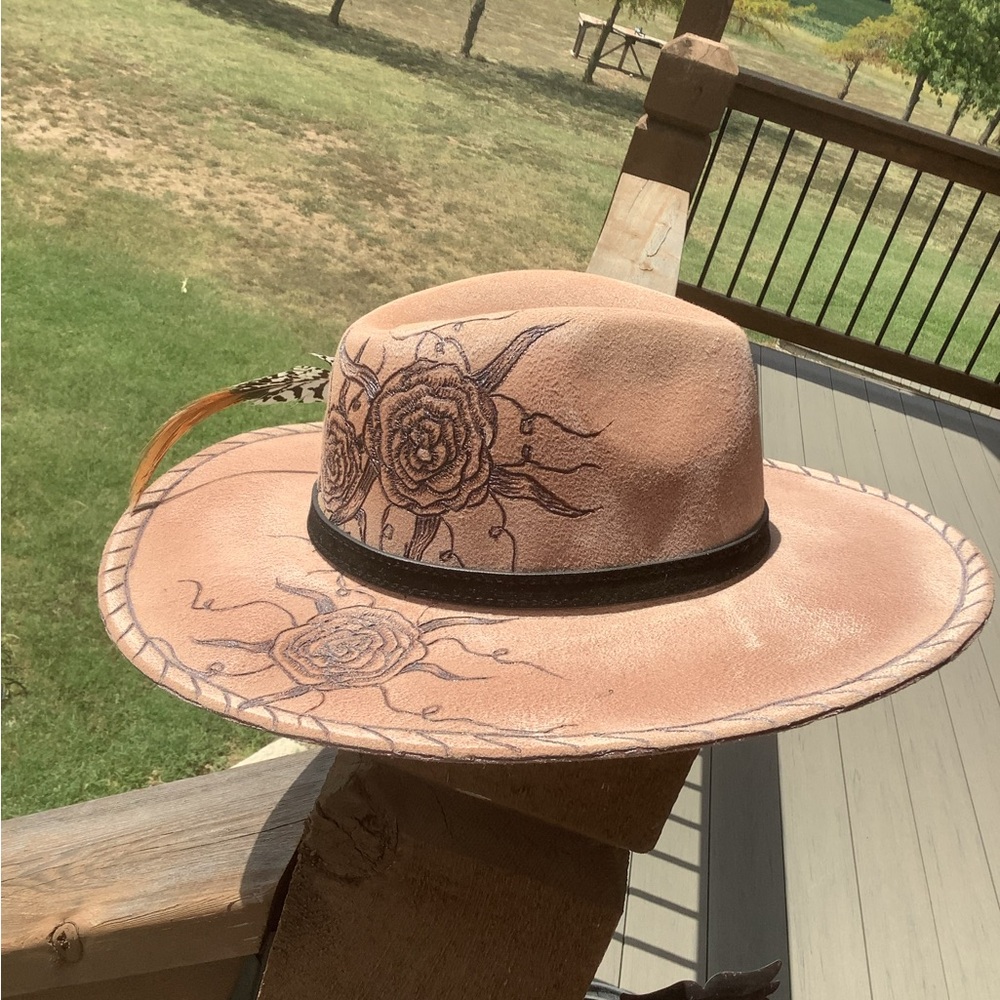 Burned felt hat